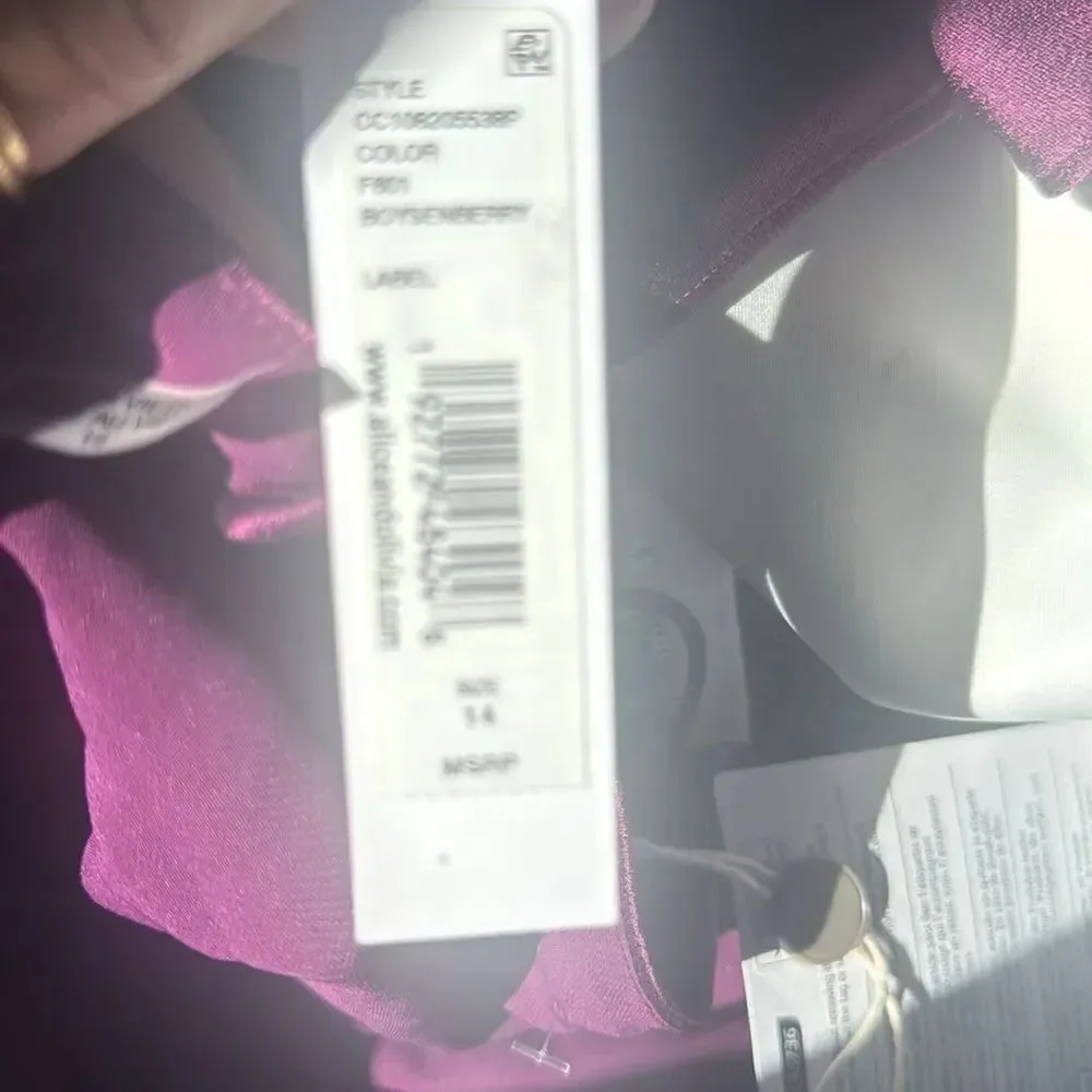 NWT ALICE + OLIVIA Boysenberry Purple Plum Satin Slip Dress